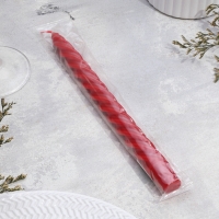 Свеча витая, 2,3х 24,5 см, 5 ч, 50 г, красная