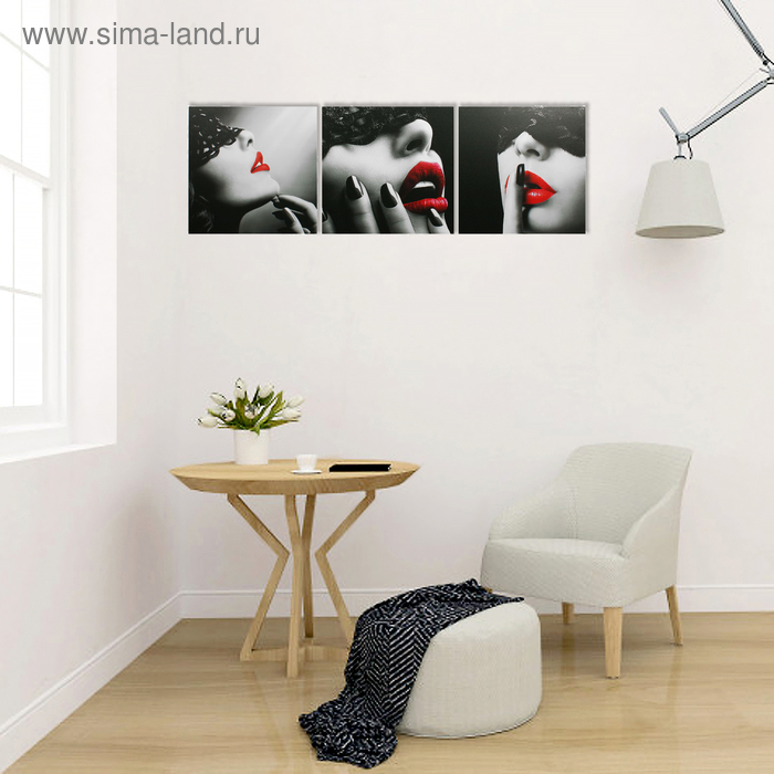 Картина модульная на подрамнике "Женский образ" 3 шт. 50х50 см;  50х150 см