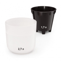 Кашпо для цветов со вставкой &laquo;Линель&raquo;, 2,7 л, d=16 см, h=16 см, пластик, цвет белый