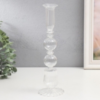 Подсвечник стекло на 1 свечу "Эстетика - два шара" прозрачный 27х8,5х8,5 см Подсвечник стекло на 1 свечу "Эстетика - два шара" прозрачный 27х8,5х8,5 см