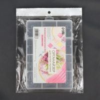 Органайзер для ниток мулине с бобинами, 12 съёмных ячеек, 19,6 &times; 13,2 &times; 3,6 см, цвет прозрачный