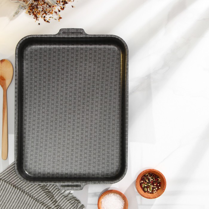 Противень &laquo;Хозяюшка&raquo;, 27&times;35 см, h=6 см, антипригарное покрытие, цвет бордовый