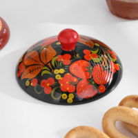 Сахарница дерево хохлома &laquo;Ягодка&raquo;, 11&times;12 см, МИКС