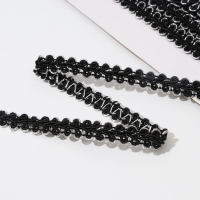 Тесьма декоративная «Шанель», 8 мм, 10 ± 1 м, цвет чёрный/серебряный Тесьма декоративная «Шанель», 8 мм, 10 ± 1 м, цвет чёрный/серебряный