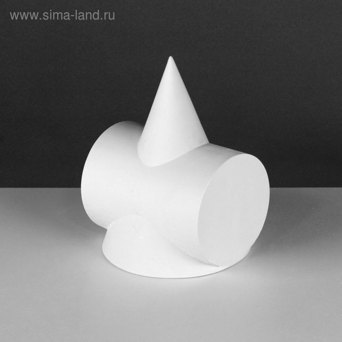 Геометрическая фигура сечение цилиндра в конусе, 15 х 15 х 20 см (гипсовая)