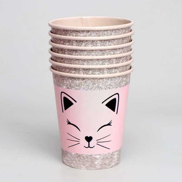 Набор бумажной посуды одноразовый Кошечка&raquo;