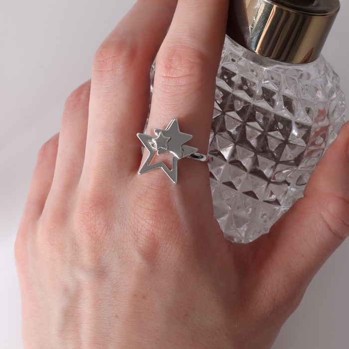Кольцо «Звёзды» трио, цвет серебро, безразмерное Кольцо «Звёзды» трио, цвет серебро, безразмерное