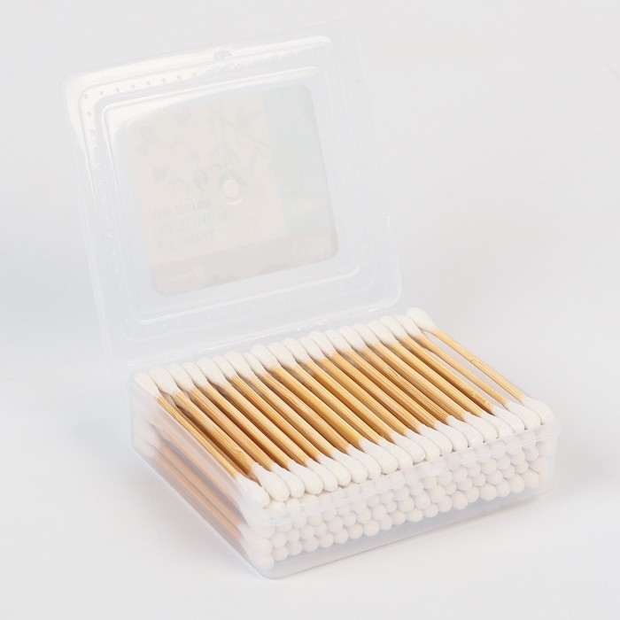 Ватные палочки, коробка 100 шт., бамбук