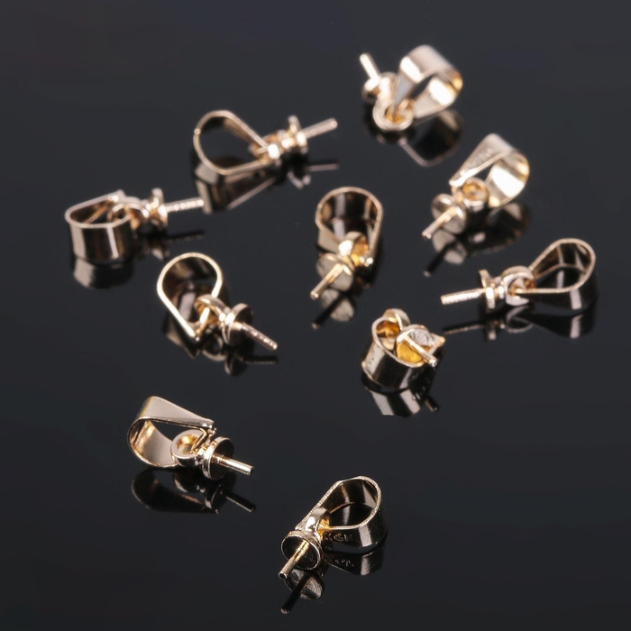 Держатель для кулона клеевой СМ-183 (набор 10 шт.), 10×5 мм, цвет золото Держатель для кулона клеевой СМ-183 (набор 10 шт.), 10×5 мм, цвет золото