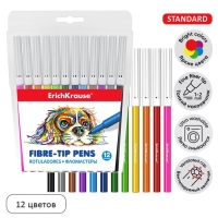 Фломастеры 12 цветов ErichKrause Easy Washable, 1-2 мм, европодвес, ультраяркие цвета, МИКС Фломастеры 12 цветов ErichKrause Easy Washable, 1-2 мм, европодвес, ультраяркие цвета, МИКС