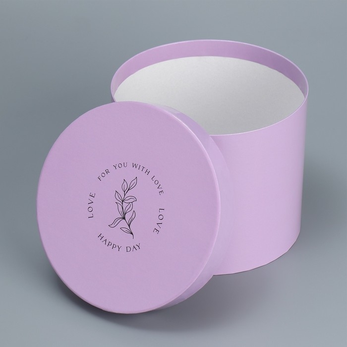 Набор шляпных коробок для цветов 4 в 1, упаковка подарочная, &laquo;Лаванда&raquo;, 14 х 13 см - 20 х 17,5 см