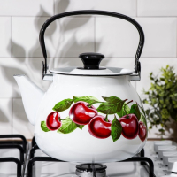 Чайник сферический «Вишневый сад», 3,5 л, индукция, цвет белый Чайник сферический «Вишневый сад», 3,5 л, индукция, цвет белый