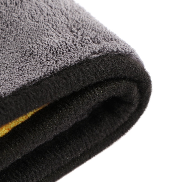 Тряпка для автомобиля CARTAGE, микрофибра, 800 г/м&sup2;, 30&times;40 cм, желто-серая