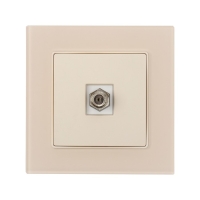 Розетка телевизионная одноместная TOT Matte Glass, скрытая, стекло, бежевая
