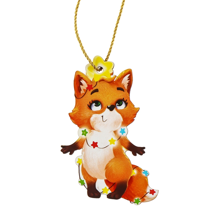 Ёлочная деревянная подвеска &laquo;Новый год! Лисичка&raquo;