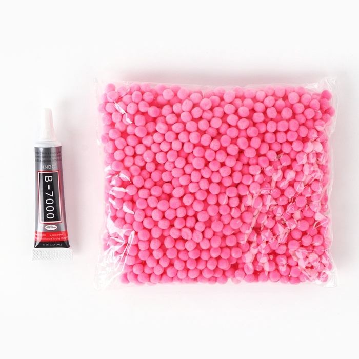 Игрушка помпонами "Медведь", цвет розовый ТМП