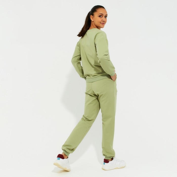 Костюм женский (свитшот, брюки) MINAKU: Casual Collection цвет фисташковый, размер 42