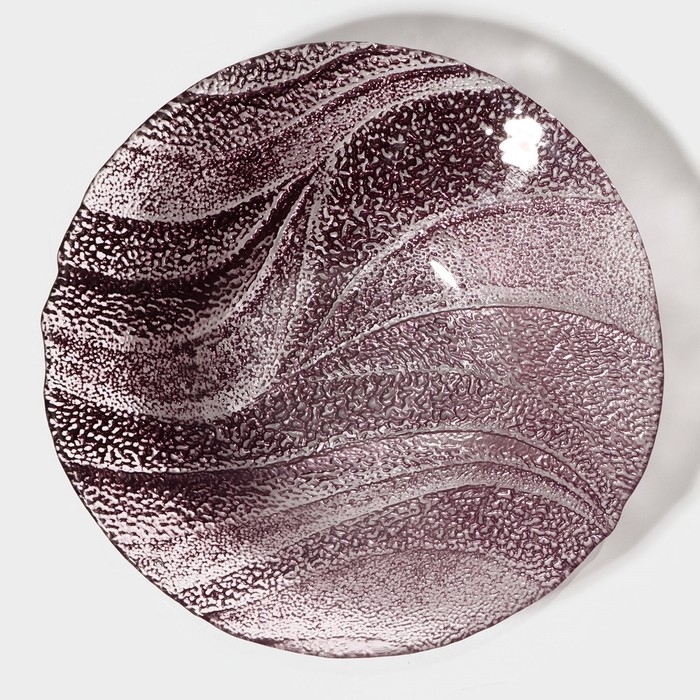 Тарелка стеклянная &laquo;Драхна&raquo;, d=21 см, цвет бордовый