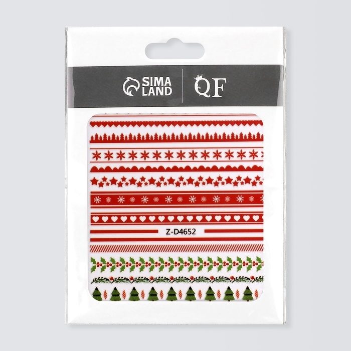 Новый год! Наклейки для ногтей &laquo;Зимние узоры&raquo;, цвет красный/зелёный