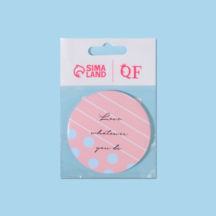 Зеркало карманное &laquo;Надписи&raquo;, d = 7 см, цвет МИКС