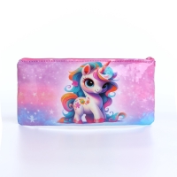 Косметичка-пенал Единорог, 20,5*0,5*9,5см, отд на молнии, розовый Косметичка-пенал Единорог, 20,5*0,5*9,5см, отд на молнии, розовый