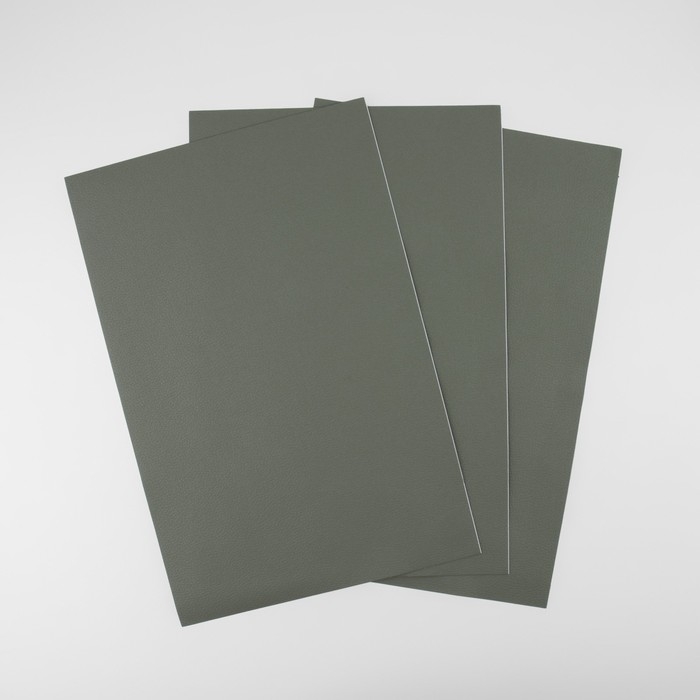 Искусственная кожа, с клеевой основой, 20 &times; 30 см, 0,5 мм, 3 шт, цвет серый