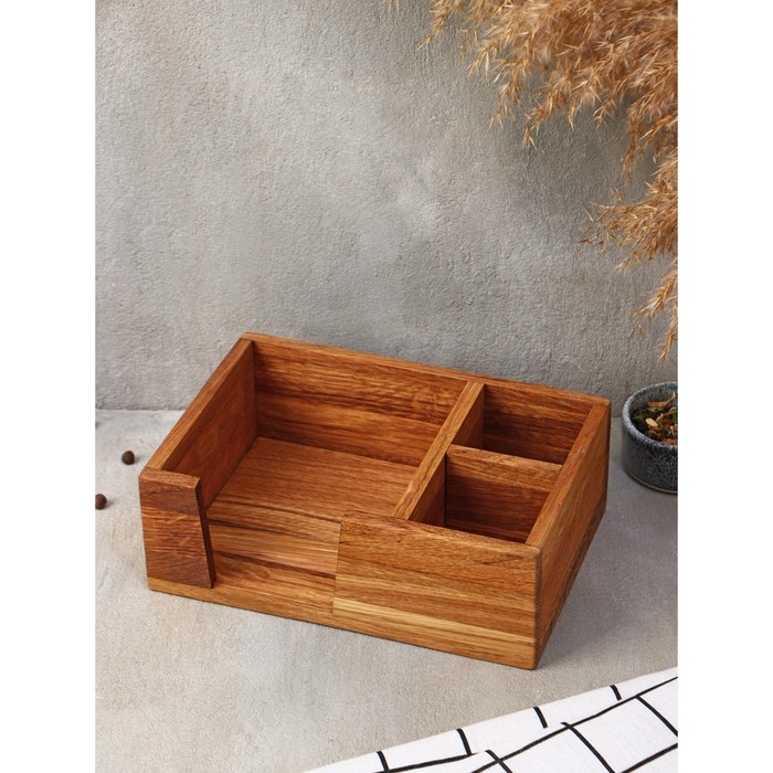 Подставка - салфетница Adelica, 21,5&times;15&times;7,5 см, дуб