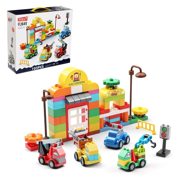 Конструктор Город «Заправка», 105 деталей Конструктор Город «Заправка», 105 деталей