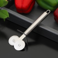 Нож для теста и пиццы Доляна «Металлик», 2 лезвия, 18 см, цвет серебристый Нож для теста и пиццы Доляна «Металлик», 2 лезвия, 18 см, цвет серебристый