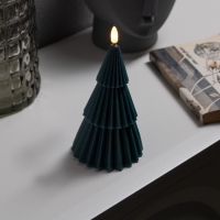 Светодиодная свеча &laquo;Ёлка зелёная&raquo; 10 &times; 18.5 &times; 10 см, воск, батарейка CR2032 (в комплекте), свечение тёплое белое