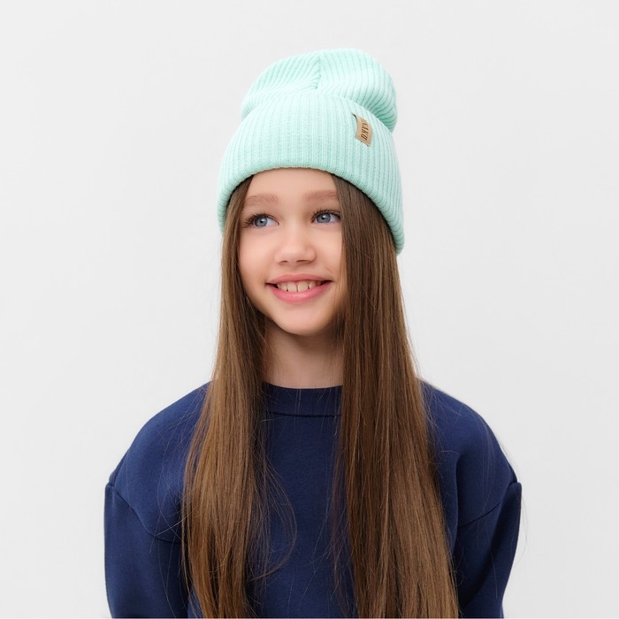 Шапка детская MINAKU р-р 50-52, цвет мятный Шапка детская MINAKU р-р 50-52, цвет мятный