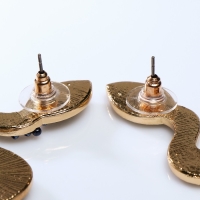 Новый год! Символ года 2025! Серьги «Змеи» изогнутые, цвет чёрный в золоте Новый год! Символ года 2025! Серьги «Змеи» изогнутые, цвет чёрный в золоте