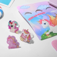 Набор детских колец &laquo;Выбражулька&raquo; светящийся, трафарет единорог, 3 шт., форма МИКС, цветной