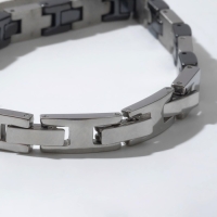 Браслет керамика &laquo;Ритм&raquo;, цвет чёрный в серебре, 20,5 см