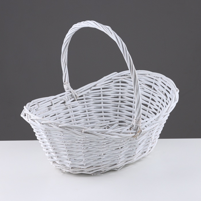 Набор корзин, 3 шт, 50x37xH16/40 см, 41x31x13/34 см, 34x24x12/29 см, белый, лоза Набор корзин, 3 шт, 50x37xH16/40 см, 41x31x13/34 см, 34x24x12/29 см, белый, лоза