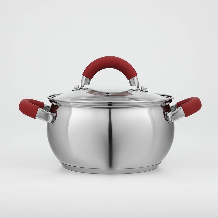 Кастрюля из нержавеющей стали Доляна &laquo;Вернер&raquo;, 1,9 л, d=16 см, с крышкой