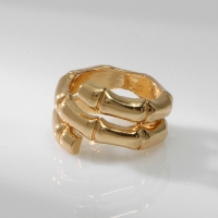 Кольцо металл &laquo;Тренд&raquo; бамбук, цвет золото, размер 18