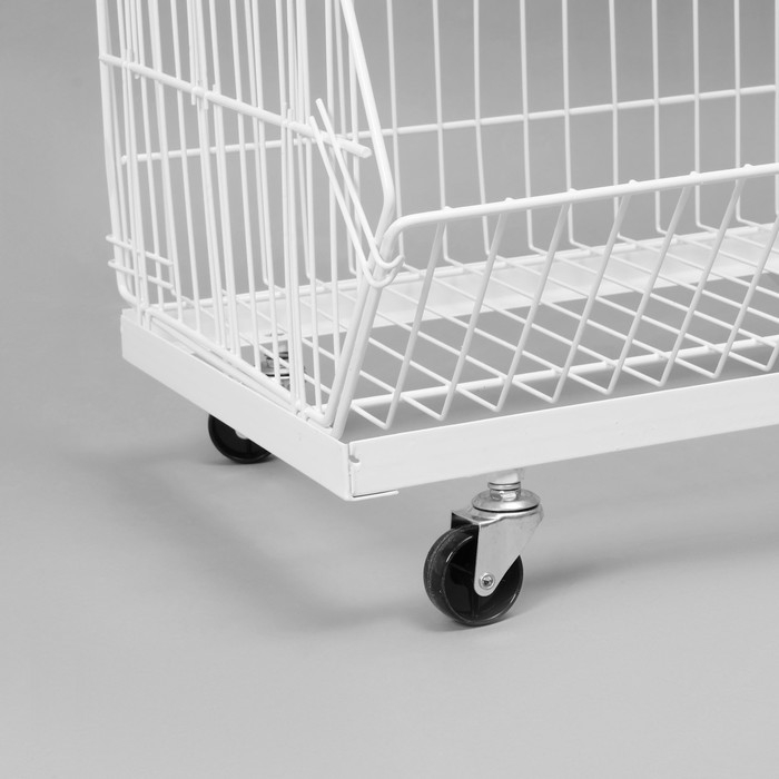 Накопитель разборный на колесах, 5 корзин, 90&times;43&times;147 см, цвет белый