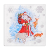 Новогодние салфетки бумажные GrandPero Deluxe &laquo;На опушке&raquo;, 3 слоя, 33х33 см, 20 шт