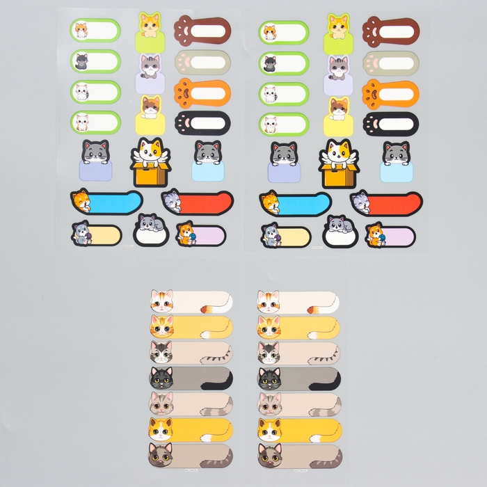 Термобирки для одежды. Набор именных термонаклеек для маркировки детских вещей «Забавные котики», 52 шт Термобирки для одежды. Набор именных термонаклеек для маркировки детских вещей «Забавные котики», 52 шт