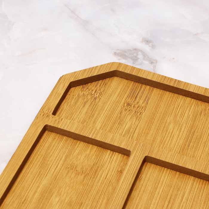 Менажница, набор 2 шт., дерево &laquo;Посуда Уют &raquo;, монстера 30х30 см., менажница 30х30 см.