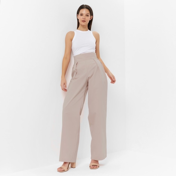 Брюки женские хлопковые MINAKU: Enjoy цвет серо-розовый, р-р 42 Брюки женские хлопковые MINAKU: Enjoy цвет серо-розовый, р-р 42