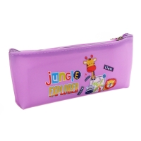 Пенал школьный на молнии  Зверушки Сиреневый