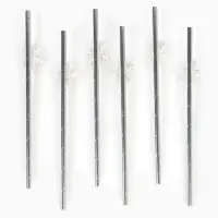 Трубочки для коктейля "Снежинки", серебро  набор 6 штук