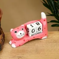 Календарь настольный "Кошка" дерево 13х4х10 см, цв. розовый