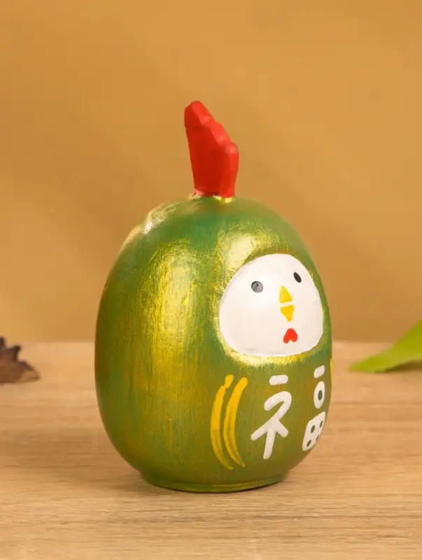 Деревянная кукла кокеши "Цыпленок" цв. зелёный, 6х6х9 см