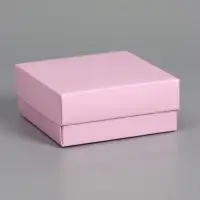 Коробка складная, крышка-дно, розовая, 12 х 12 х 5 см