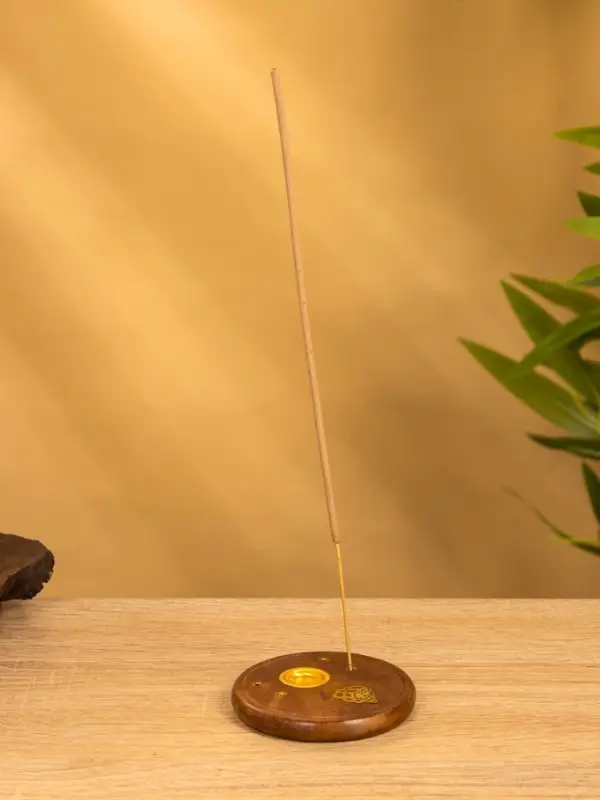 Подставка под благовония круглая, 8 см, дерево шишам, МИКС