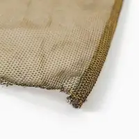 Лоскут трикотаж сетка, мелкая кольчуга золото на черном 100*150см