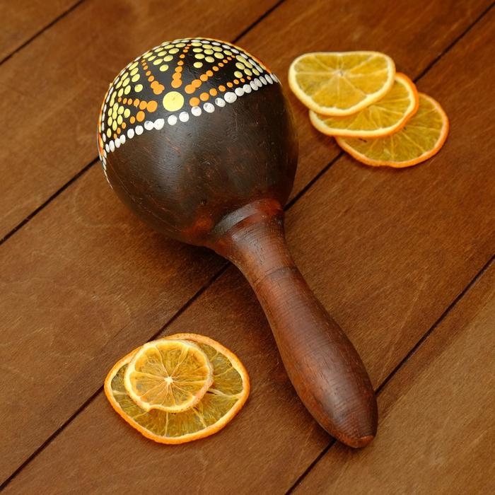 Сувенирный музыкальный инструмент Маракас Сувенирный музыкальный инструмент Маракас "Черепаха" 22х11х6 см МИКС